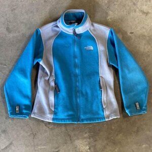 The North Face Girls Fleece Blue and Gray Jacket in Size Medium